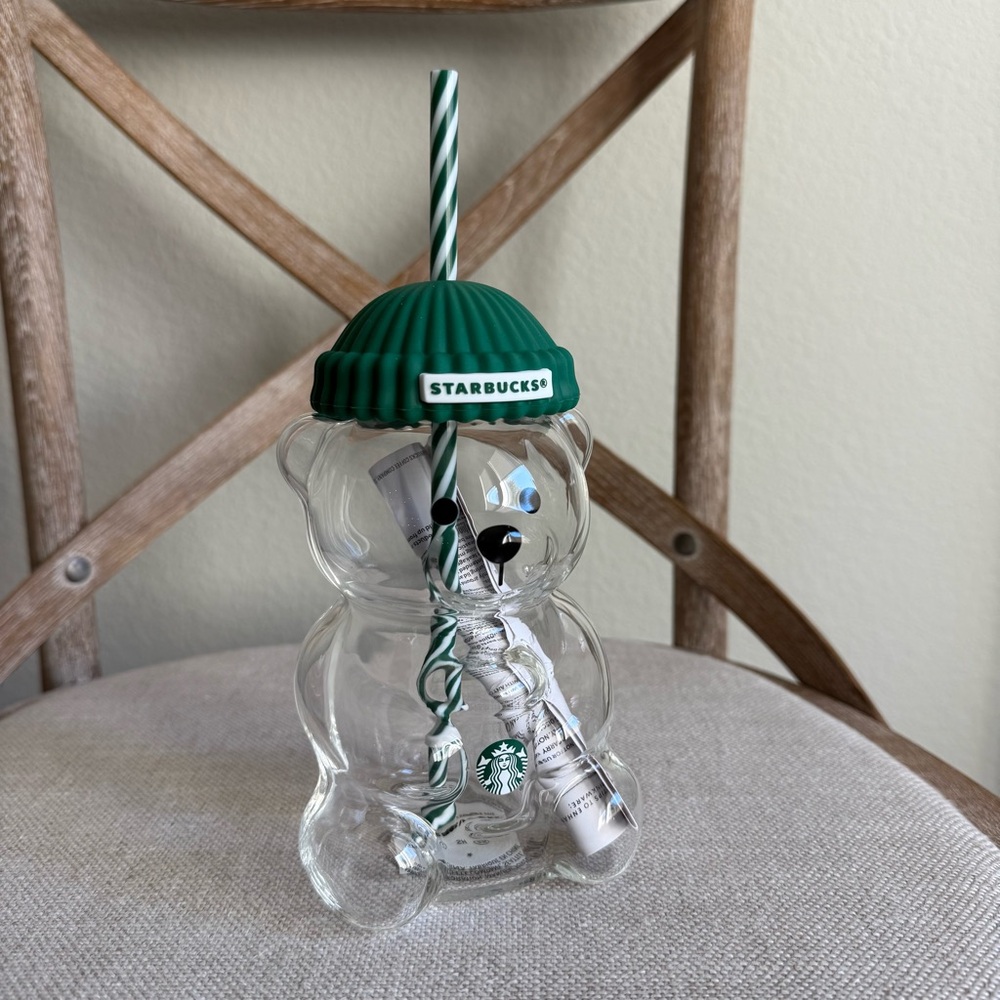 Official Starbucks Green Bear Glass Tumbler — in Box